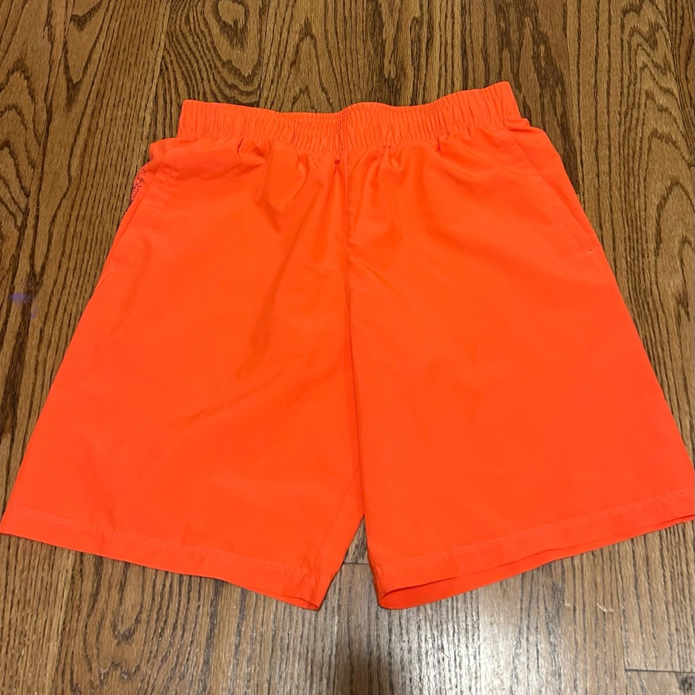 Under Armour Orange Athletic Shorts with Elastic Waistband - Picture 2 of 5